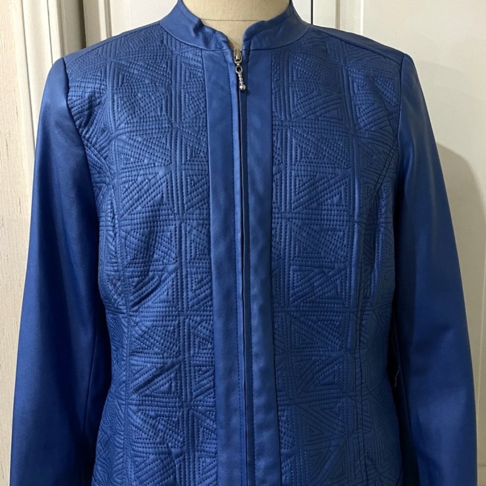TanJay Short Jacket Womens Petite Career Lined Royal Blue P6
